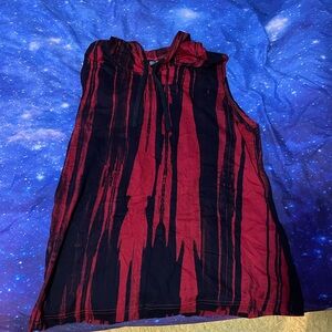 NWOT!!! Men’s Alpha Brothers Red and Black Sleeveless hooded shirt- Size Large🔥